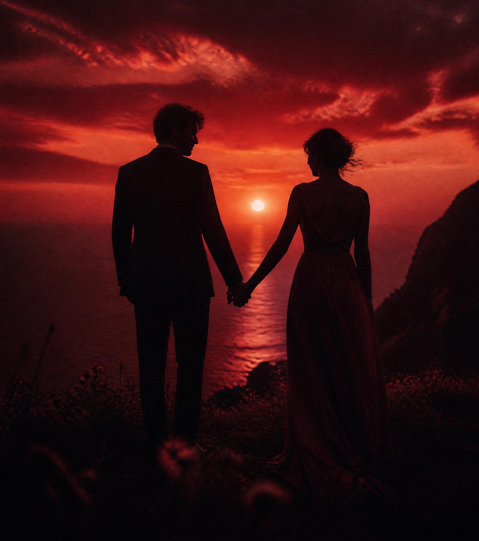 Casal em silhueta